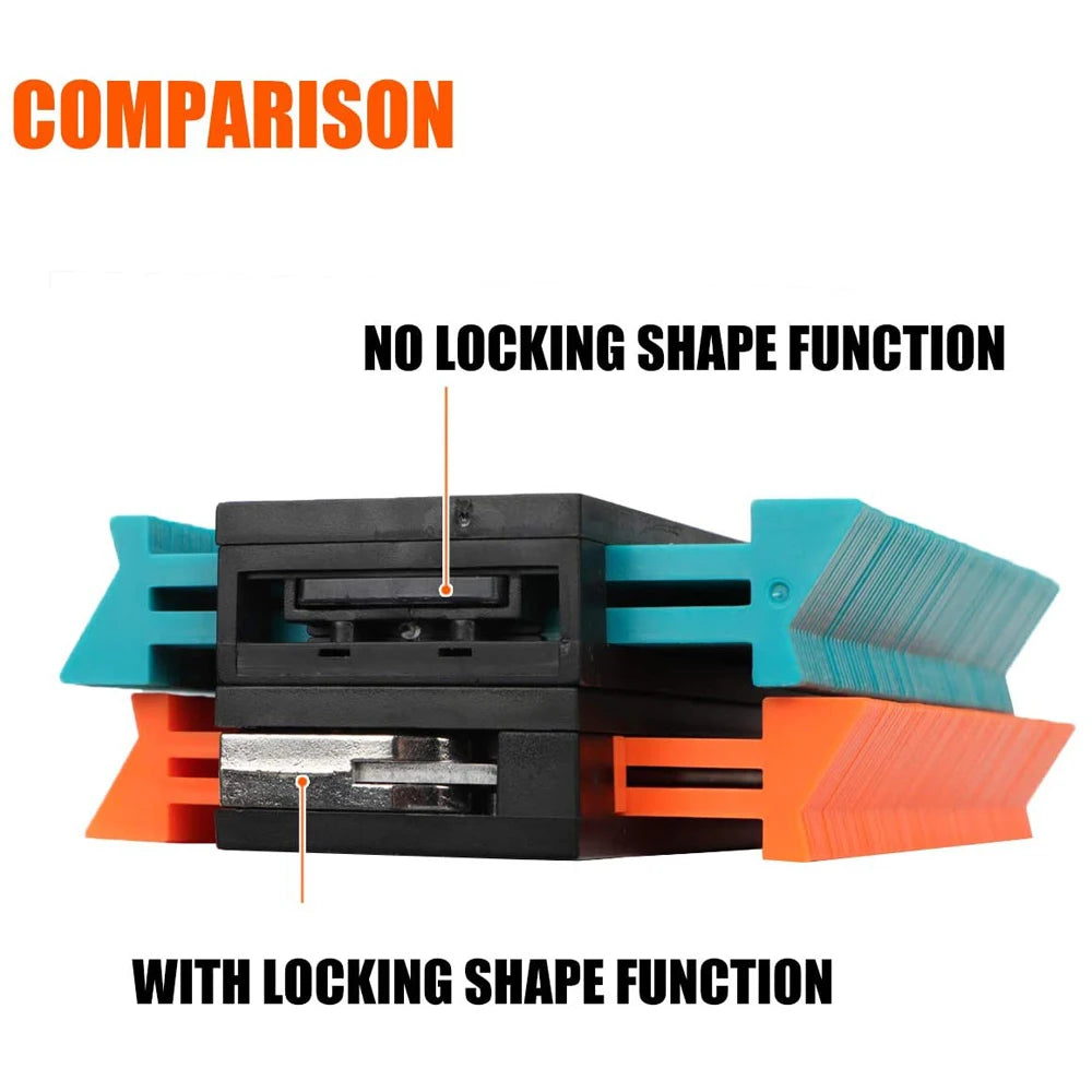 Super Gauge - Adjustable Lock Contour Gauge. Profile Duplicator Alloy Edge Shaping Tool for Wood. Measure Ruler Laminate Tiles