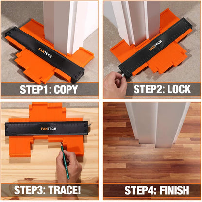 Super Gauge - Adjustable Lock Contour Gauge. Profile Duplicator Alloy Edge Shaping Tool for Wood. Measure Ruler Laminate Tiles