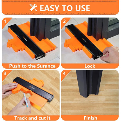 Super Gauge - Adjustable Lock Contour Gauge. Profile Duplicator Alloy Edge Shaping Tool for Wood. Measure Ruler Laminate Tiles