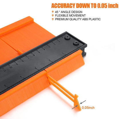 Super Gauge - Adjustable Lock Contour Gauge. Profile Duplicator Alloy Edge Shaping Tool for Wood. Measure Ruler Laminate Tiles