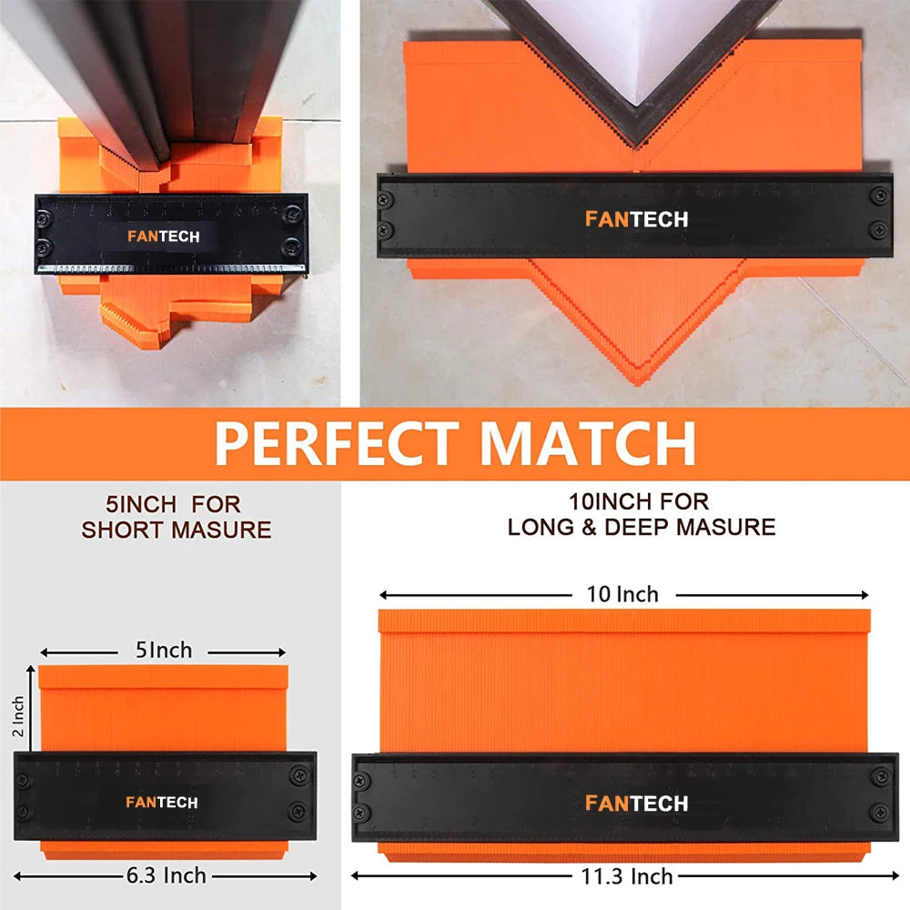 Super Gauge - Adjustable Lock Contour Gauge. Profile Duplicator Alloy Edge Shaping Tool for Wood. Measure Ruler Laminate Tiles