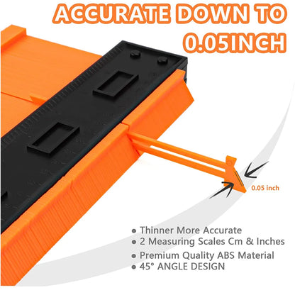 Super Gauge - Adjustable Lock Contour Gauge. Profile Duplicator Alloy Edge Shaping Tool for Wood. Measure Ruler Laminate Tiles